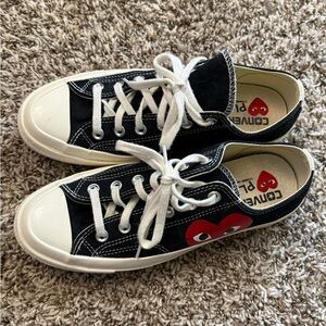 Comme des Garcons PLAY Canvas Sneakers with Red Heart